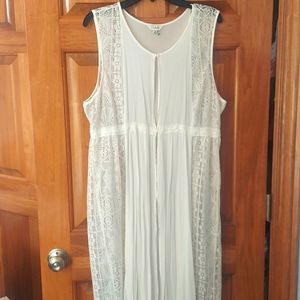 *🆕 Jaime Ivory Sleeveless Lace Long Vest, Elegant Design and Style Size 2X, NEW